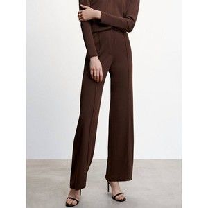 MNG Mango Women's Size 8 Pleated High Waist Straight Leg Trousers Pants NWT